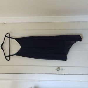 White House Black Market Asymmetrical Navy Sleeveles Sundress Sz 10